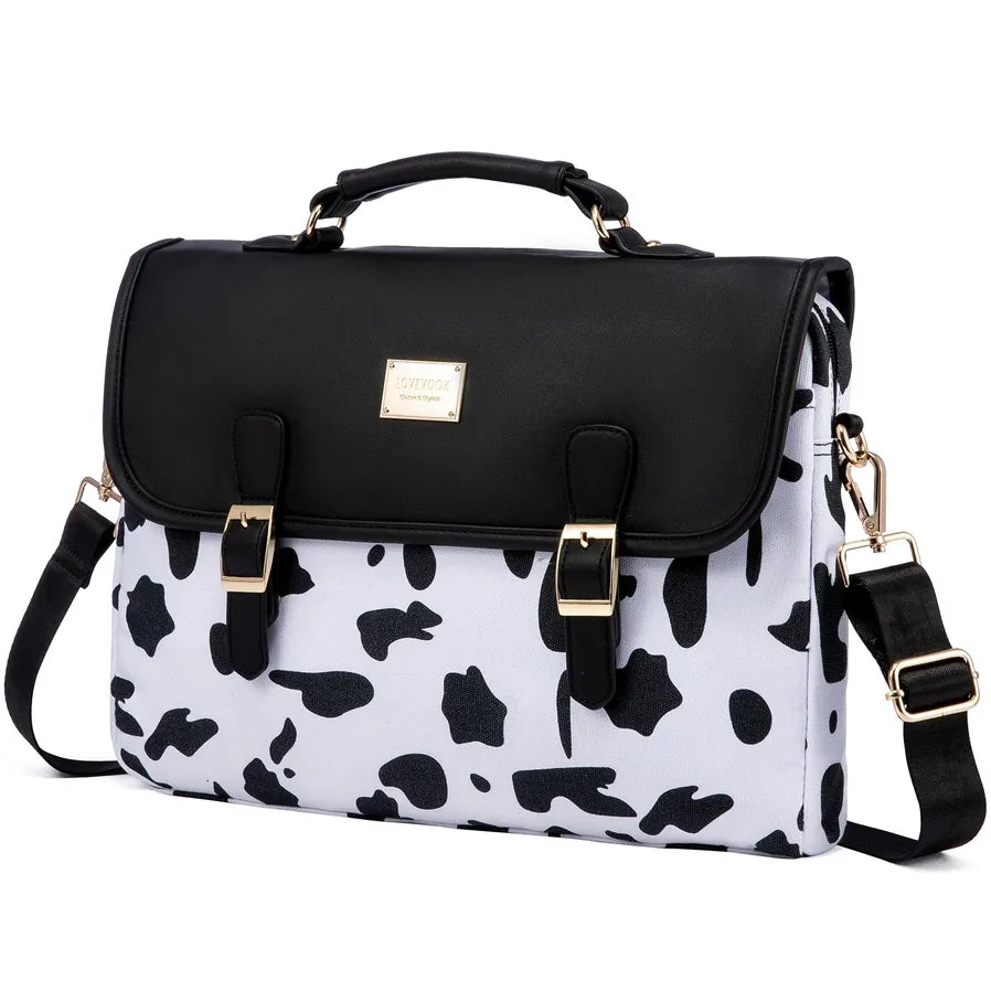 HKM-303315 Stylish 15.6 Inch Laptop Briefcase for Women - Spacious Canvas Shoulder Bag