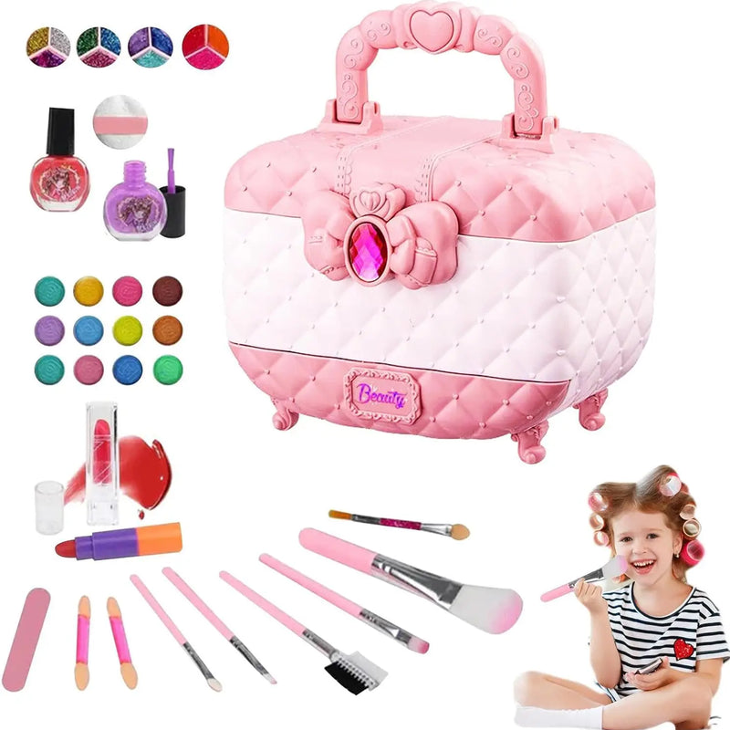 HKM-303443 Kids Pink Makeup Kit - Fun Pretend Play Set for Girls Aged 2 to 13 Years