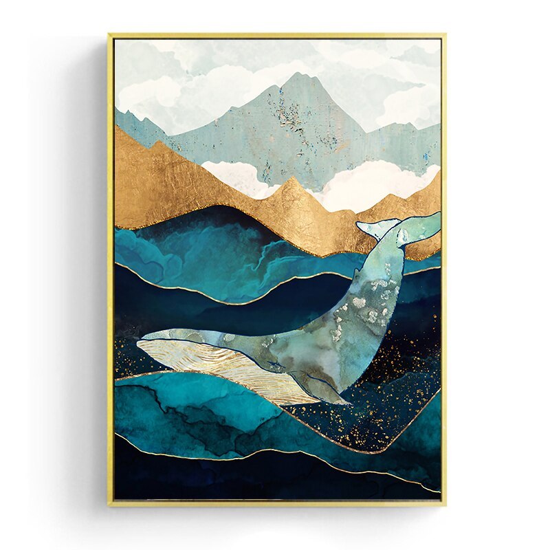 HKM-303443 Moonlight On The Sea Japanese Canvas Poster – Frameless Artwork for Stylish Home Decor
