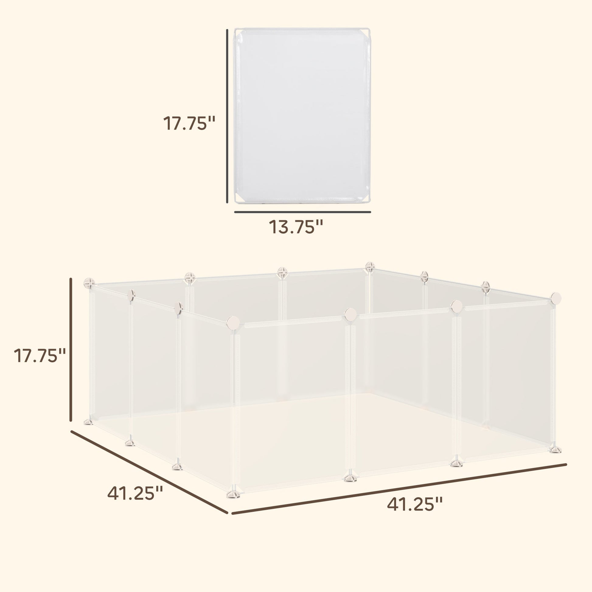 HKM-3034813 PawHut Adjustable Pet Playpen with Door for Small Animals, Multiple Configurations, Easy Assembly