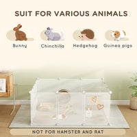 HKM-3034813 PawHut Adjustable Pet Playpen with Door for Small Animals, Multiple Configurations, Easy Assembly