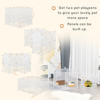 HKM-3034813 PawHut Adjustable Pet Playpen with Door for Small Animals, Multiple Configurations, Easy Assembly