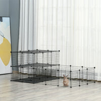 HKM-3034813 PawHut Adjustable Pet Playpen with Door for Small Animals, Multiple Configurations, Easy Assembly