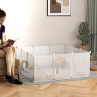 HKM-3034813 PawHut Adjustable Pet Playpen with Door for Small Animals, Multiple Configurations, Easy Assembly