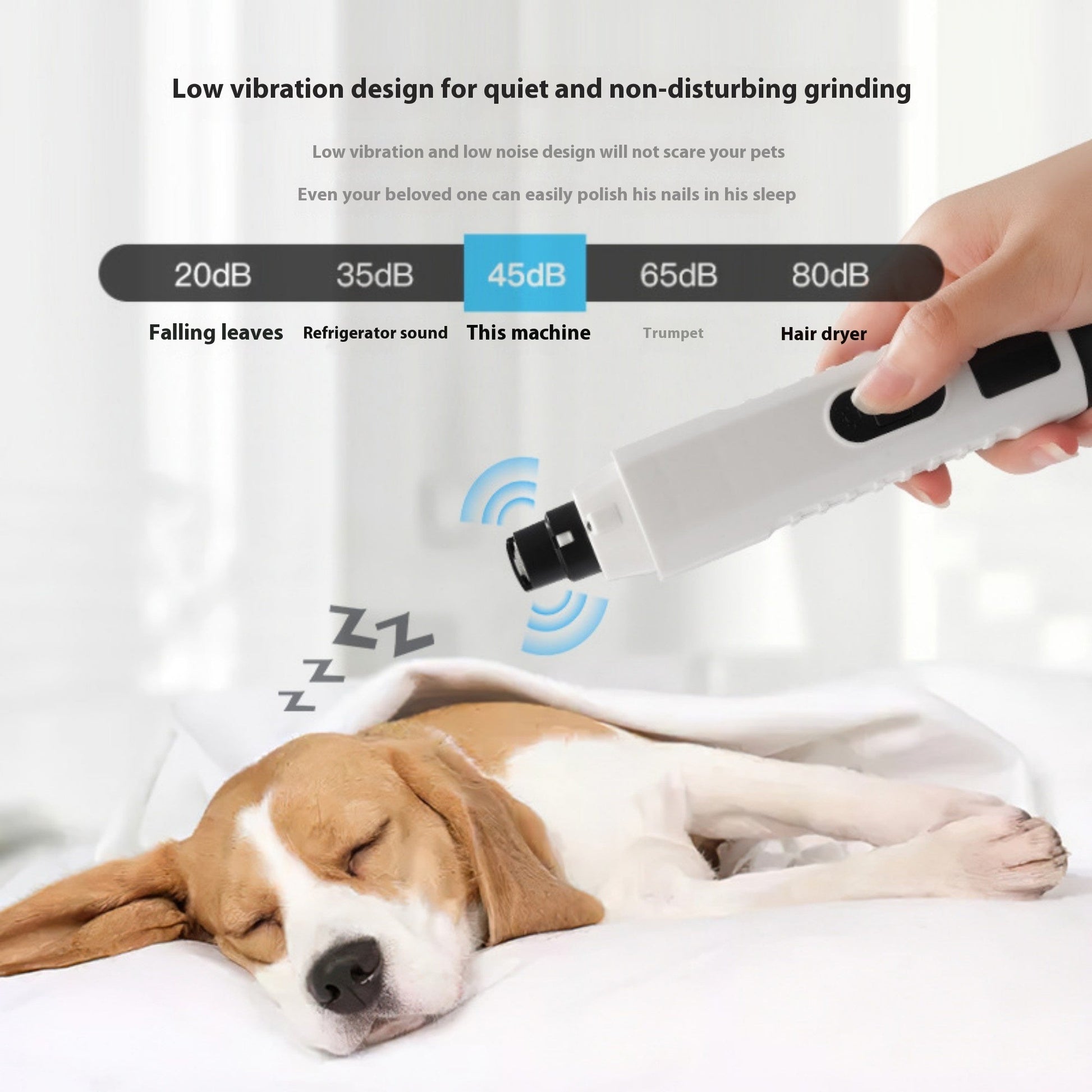 HKM-3034941 High-Power LED Dual Light Pet Nail Polish Remover with Diamond Sand Grinding Head