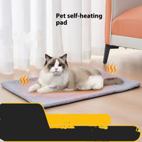HKM-3035197 Self-Heating Pet Bed Blanket in Dark Gray, Beige, or Milky White - Soft Berber Fleece, Available in Two Sizes