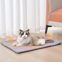HKM-3035197 Self-Heating Pet Bed Blanket in Dark Gray, Beige, or Milky White - Soft Berber Fleece, Available in Two Sizes