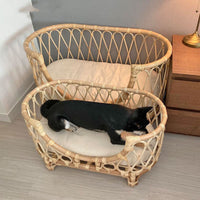 HKM-3035581 Handmade Rattan Woven Pet Bed Sofa for Small and Large Dogs