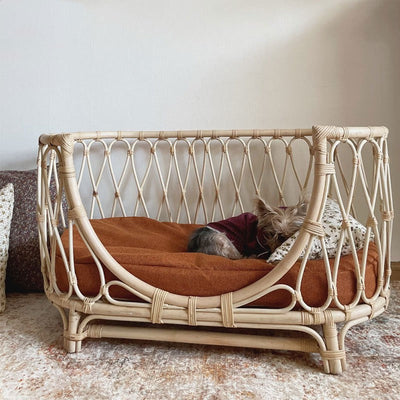 HKM-3035581 Handmade Rattan Woven Pet Bed Sofa for Small and Large Dogs