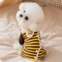 HKM-3035709 Cozy Dog and Cat Pajamas for Winter - Soft, Warm One-Piece Suits with Bee Design