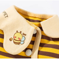 HKM-3035709 Cozy Dog and Cat Pajamas for Winter - Soft, Warm One-Piece Suits with Bee Design