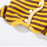 HKM-3035709 Cozy Dog and Cat Pajamas for Winter - Soft, Warm One-Piece Suits with Bee Design