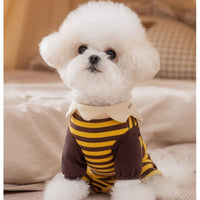 HKM-3035709 Cozy Dog and Cat Pajamas for Winter - Soft, Warm One-Piece Suits with Bee Design