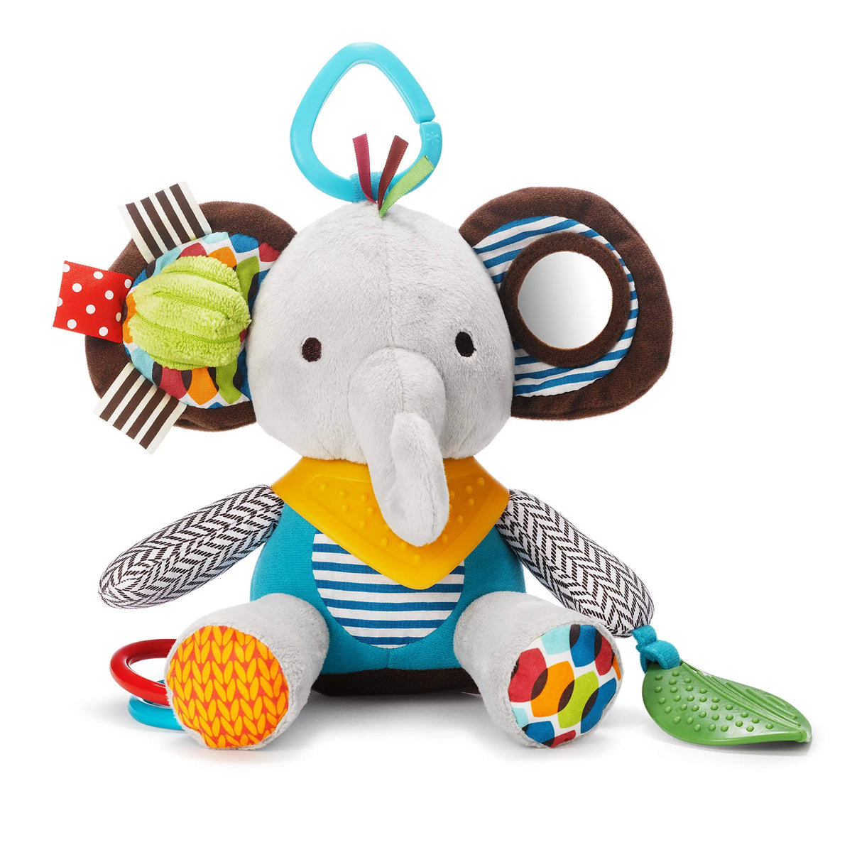 HKM-303571 Soft Plush Elephant Rattle and Teething Toy for Babies 0-24 Months
