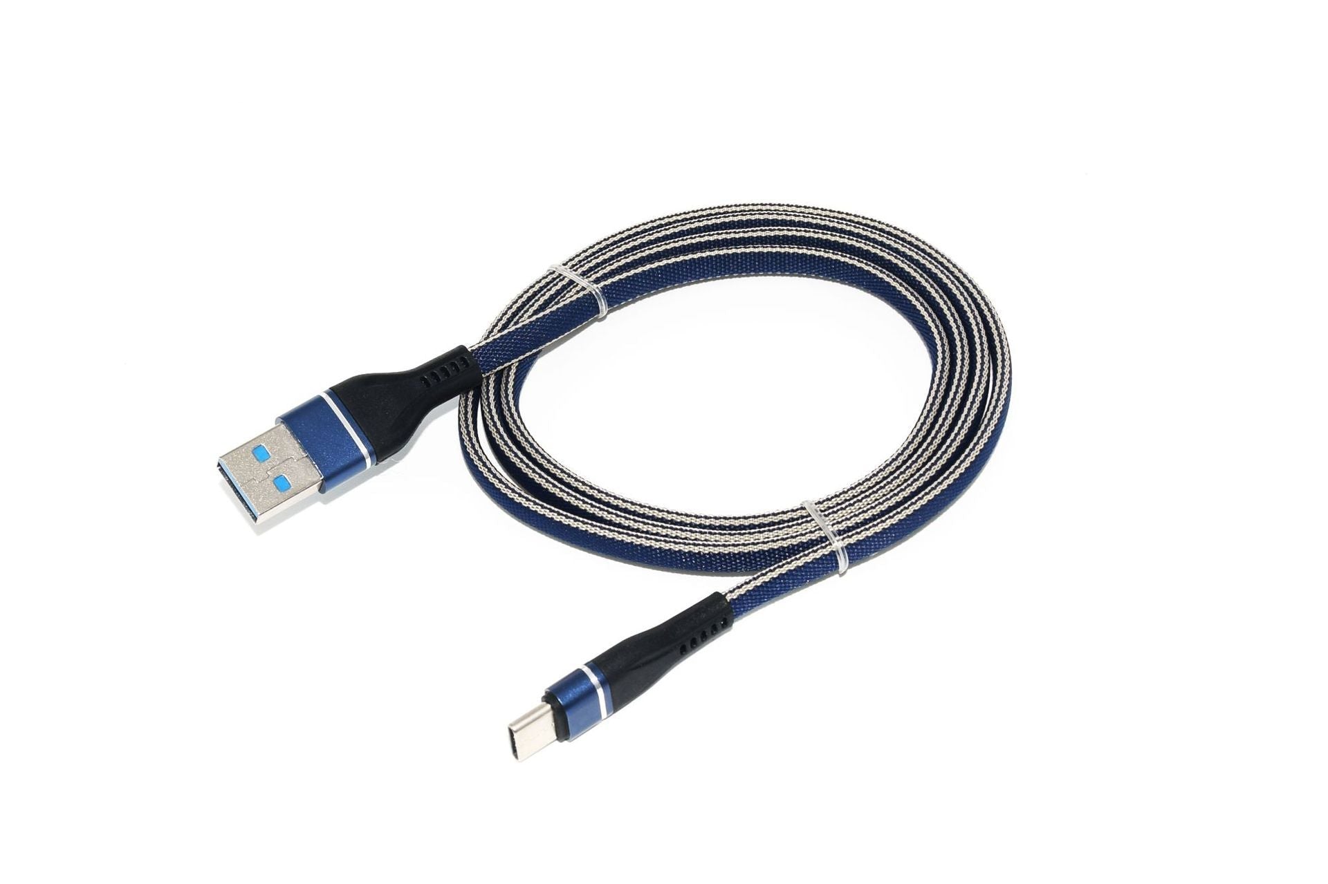 HKM-303635 Denim Braided Type-C Data Cable for Fast Charging, 1m Length, 2.4A Current