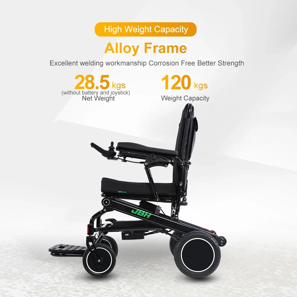 HKM-303635 Folding Electric Wheelchair with Aluminum Alloy Frame, 120 kg Capacity, 20 km Driving Range