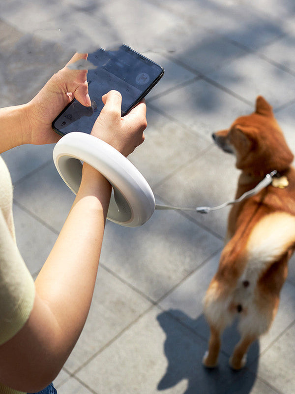 HKM-303763 Retractable Dog Leash for Small and Medium Dogs with Nightlight and One-Button Lock System