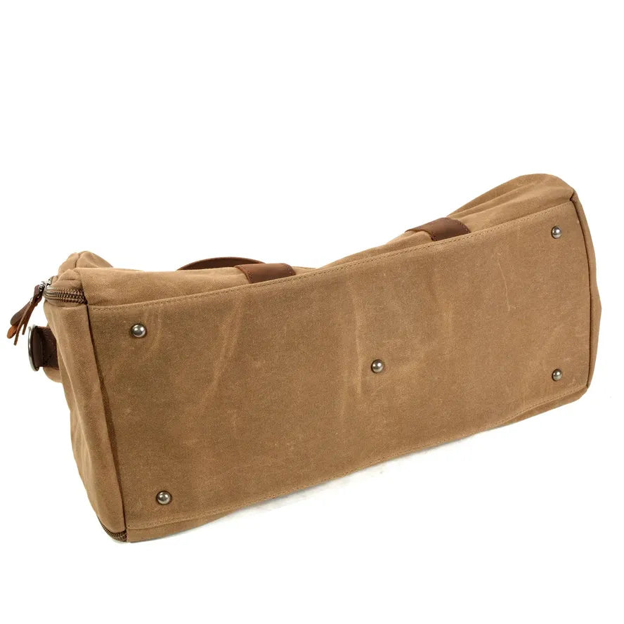 HKM-303827 Men's Large Capacity Batik Canvas Gym Bag with Cowhide Leather Accents for Travel and Training