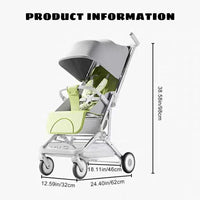 HKM-303955 Lightweight Folding Travel Baby Stroller with Detachable Canopy and Breathable Backrest