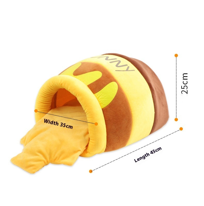 HKM-3040957 Cozy Honey Pot Cat Nest ¨C Warm Cloth Cat Bed for Comfortable Resting
