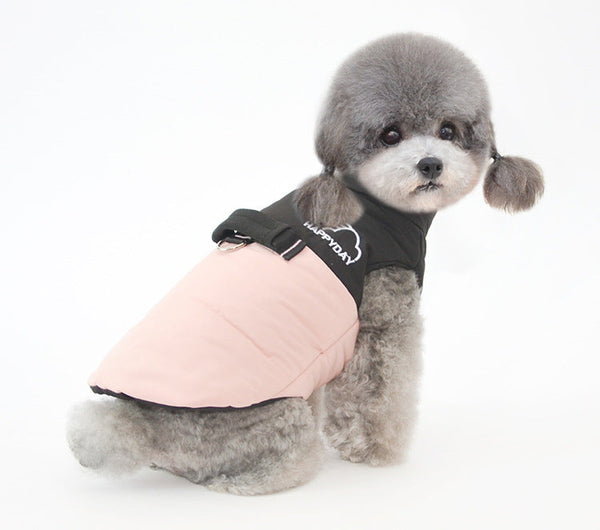 HKM-3041341 Cotton-Padded Dog Coat for Autumn and Winter – Available in Multiple Colors and Sizes