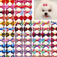 HKM-3041725 Plaid Bow Pet Head Flower Accessory for Stylish Decoration