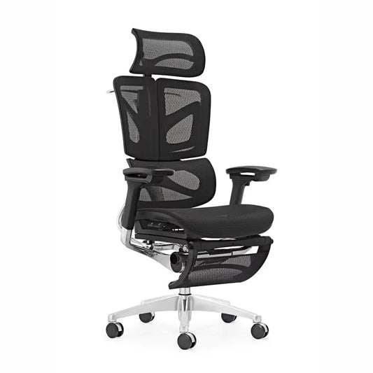 HKM-304211 High Back Mesh Swivel Office Chair with Footrest for Manager and Meeting Use