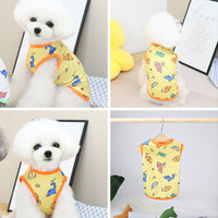HKM-3042493 Casual Spring and Summer Pet Clothing for Dogs and Cats in Yellow, Blue, and White