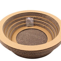 HKM-3042877 S-Shaped Cat Scratcher and Lounger with Catnip - Durable Corrugated Paper Mat for Healthy Claw Maintenance and Stress Relief