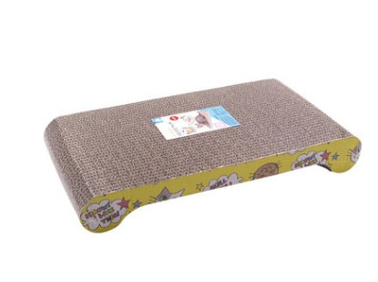 HKM-3042877 S-Shaped Cat Scratcher and Lounger with Catnip - Durable Corrugated Paper Mat for Healthy Claw Maintenance and Stress Relief