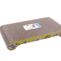 HKM-3042877 S-Shaped Cat Scratcher and Lounger with Catnip - Durable Corrugated Paper Mat for Healthy Claw Maintenance and Stress Relief