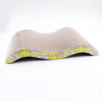 HKM-3042877 S-Shaped Cat Scratcher and Lounger with Catnip - Durable Corrugated Paper Mat for Healthy Claw Maintenance and Stress Relief