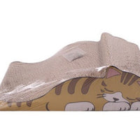 HKM-3042877 S-Shaped Cat Scratcher and Lounger with Catnip - Durable Corrugated Paper Mat for Healthy Claw Maintenance and Stress Relief