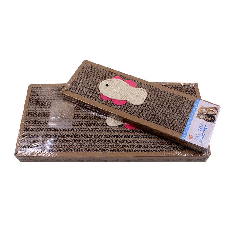 HKM-3042877 S-Shaped Cat Scratcher and Lounger with Catnip - Durable Corrugated Paper Mat for Healthy Claw Maintenance and Stress Relief