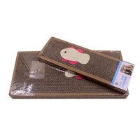 HKM-3042877 S-Shaped Cat Scratcher and Lounger with Catnip - Durable Corrugated Paper Mat for Healthy Claw Maintenance and Stress Relief