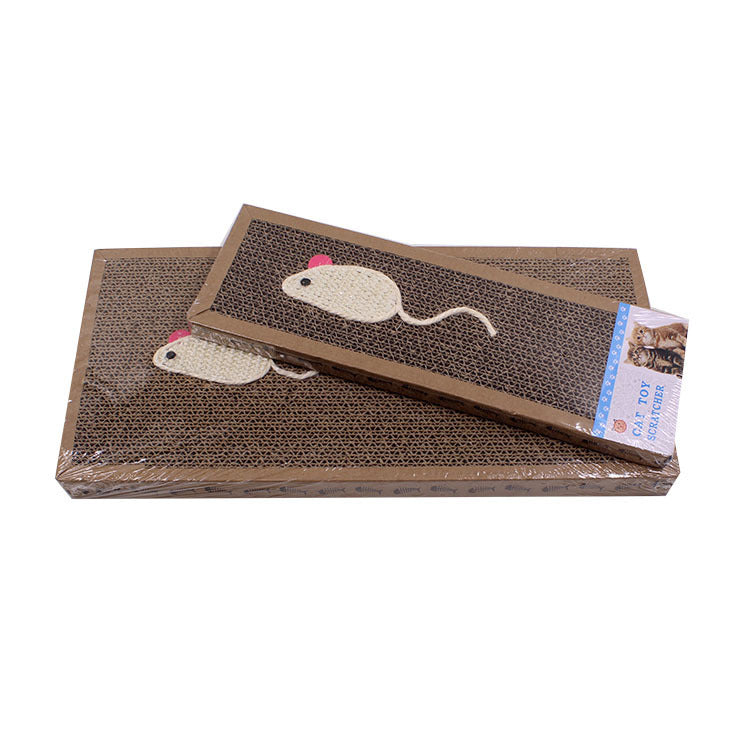 HKM-3042877 S-Shaped Cat Scratcher and Lounger with Catnip - Durable Corrugated Paper Mat for Healthy Claw Maintenance and Stress Relief