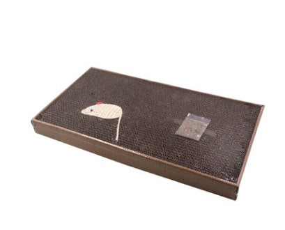 HKM-3042877 S-Shaped Cat Scratcher and Lounger with Catnip - Durable Corrugated Paper Mat for Healthy Claw Maintenance and Stress Relief