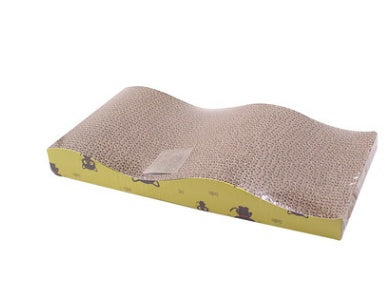 HKM-3042877 S-Shaped Cat Scratcher and Lounger with Catnip - Durable Corrugated Paper Mat for Healthy Claw Maintenance and Stress Relief