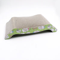 HKM-3042877 S-Shaped Cat Scratcher and Lounger with Catnip - Durable Corrugated Paper Mat for Healthy Claw Maintenance and Stress Relief