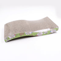 HKM-3042877 S-Shaped Cat Scratcher and Lounger with Catnip - Durable Corrugated Paper Mat for Healthy Claw Maintenance and Stress Relief
