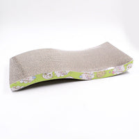 HKM-3042877 S-Shaped Cat Scratcher and Lounger with Catnip - Durable Corrugated Paper Mat for Healthy Claw Maintenance and Stress Relief