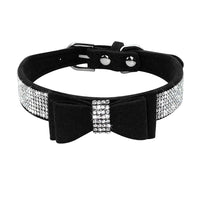 HKM-3044669 Korean Velvet Pet Leash with Rhinestone Bow Tie Design for Small and Medium Pets