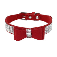 HKM-3044669 Korean Velvet Pet Leash with Rhinestone Bow Tie Design for Small and Medium Pets