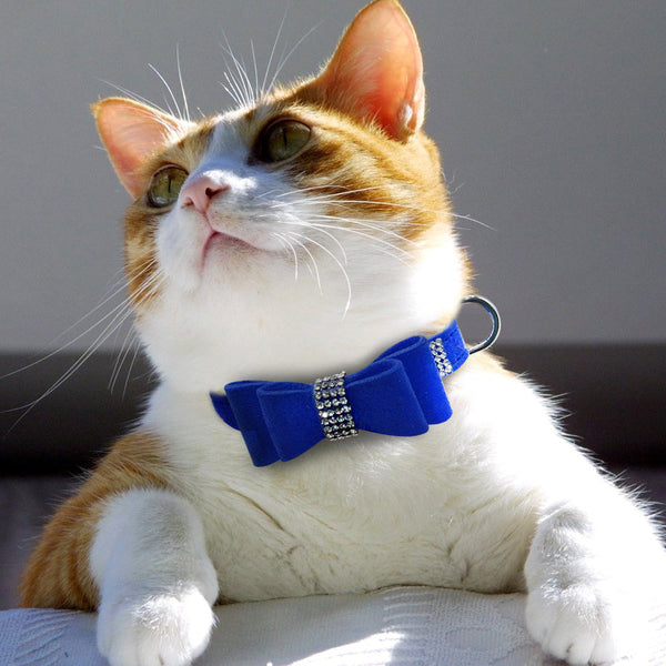 HKM-3044669 Korean Velvet Pet Leash with Rhinestone Bow Tie Design for Small and Medium Pets