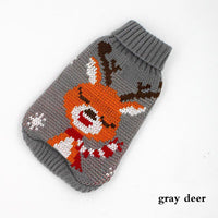 HKM-3045053 Cozy Wool Dog Sweater with Stripes and Deer Design - Multiple Sizes Available