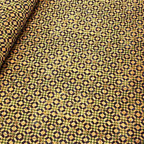HKM-304595 Floral Cork Cloth PU Artificial Leather for Shoes, Bags, Belts, and Clothing