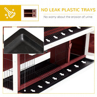 HKM-3046333 54" Elevated 2-Story Weatherproof Wooden Rabbit Hutch with Enclosed Run and Easy Clean Trays