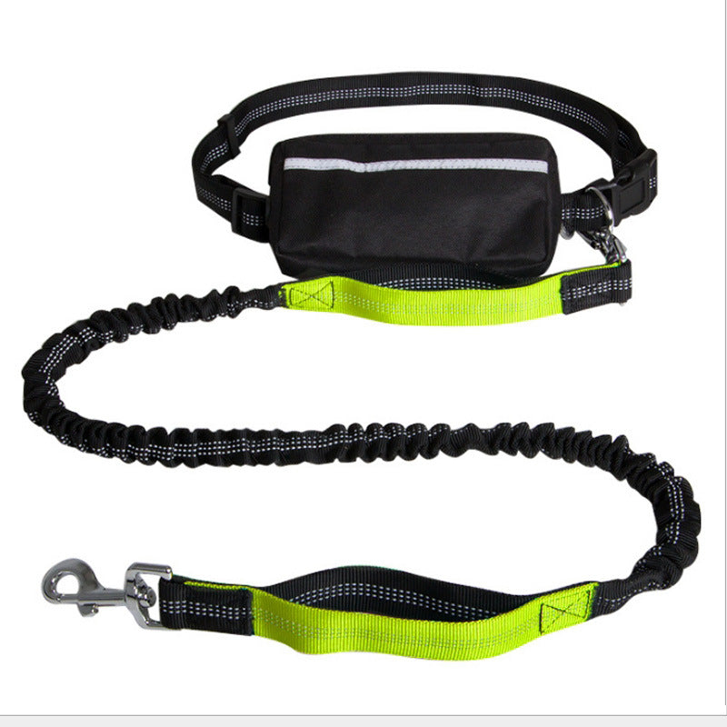 HKM-3046461 Retractable Hands-Free Dog Leash with Reflective Nylon and Waist Bag for Pet Walking