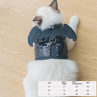 HKM-3046845 Halloween Pet Costume with Pumpkin Cloak and Bat Wings