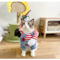 HKM-3046845 Halloween Pet Costume with Pumpkin Cloak and Bat Wings